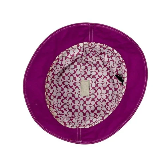 Vtg Y2K Coach Fuchsia Bucket Hat | Barbiecore Dopamine Indie Sleaze Retro Grunge - Picture 5 of 13